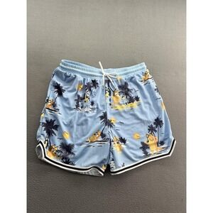 Bluey Shorts Mens Large Cartoon Beach Swim Trunks Drawstring Polyester Pockets
